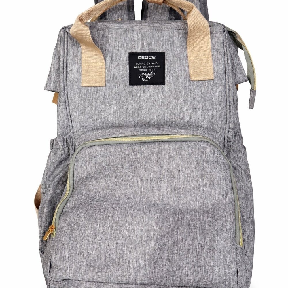New‎ OSOCE Diaper Bag Backpack Gray Multi Pocket Baby Travel Backpack NWT